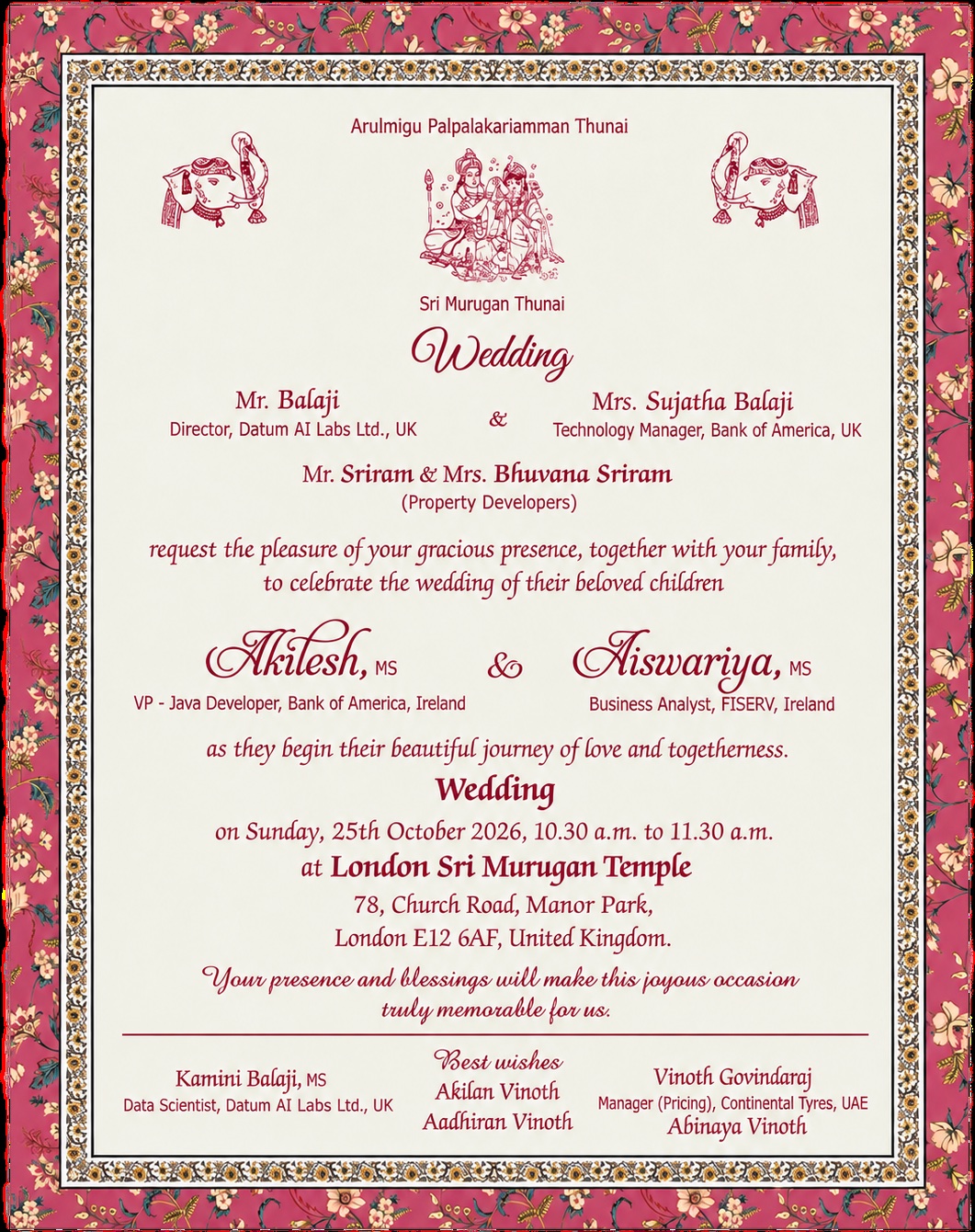 Card Page 3 - London Wedding Muhurtham